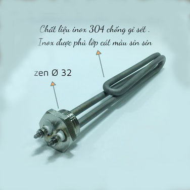 Điện trở inox 304 zen 32 - đun nước, nồi nấu cháo, nồi ủ, nồi hấp . điện áp 220v 1.5 kw