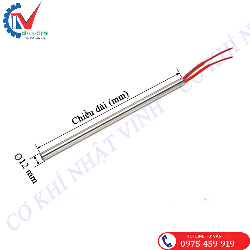Điện trở máy đóng gói, điện trở khô 1 đầu phi 12mm