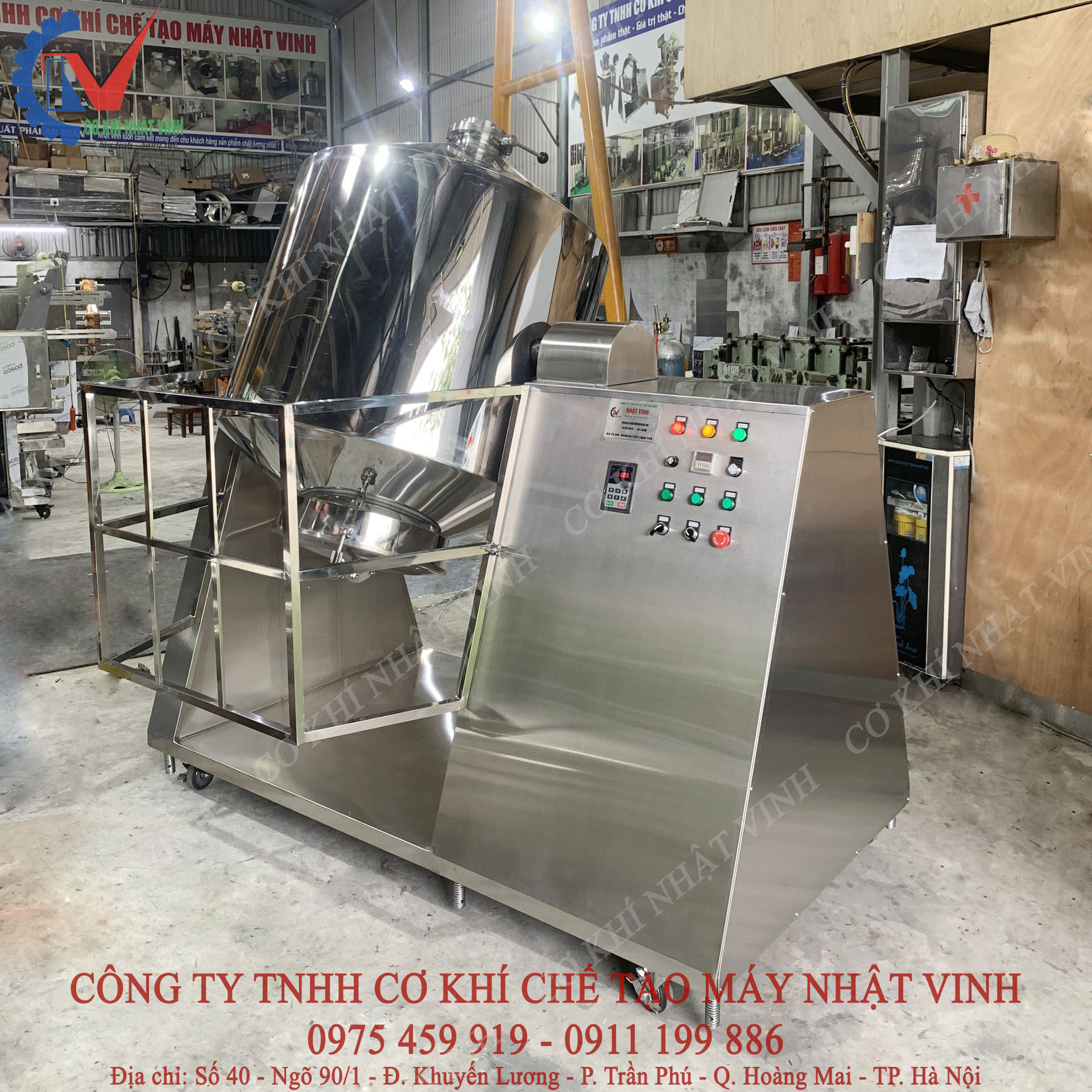 Máy trộn bột khô, Máy trộn bột công nghiệp, Máy trộn bột khô bầu tròn
