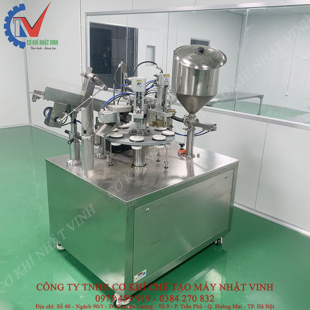 MÁY CHIẾT VÀ ĐÓNG NẮP TUÝP KEM TỰ ĐỘNG